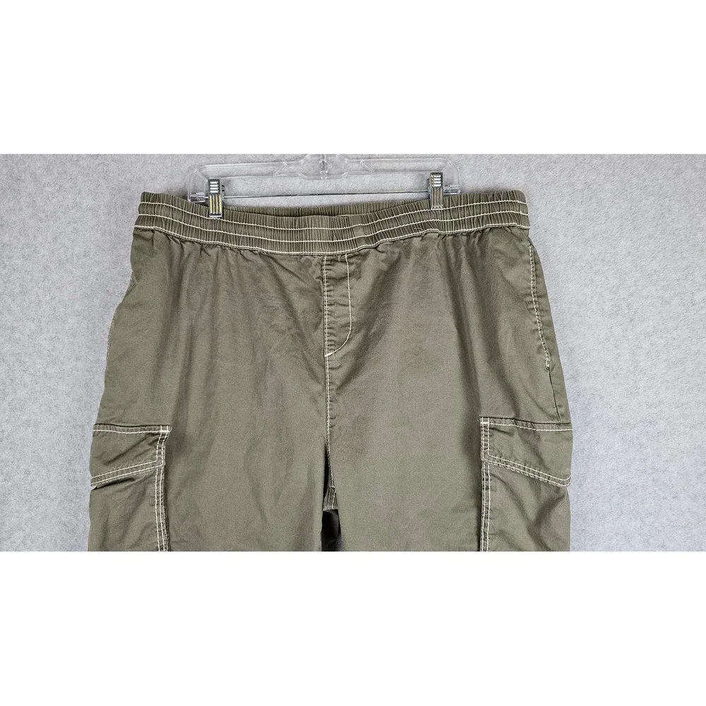 True Religion Mens Big T Cargo Jogger Olive Green Contrast Stitch 3XL